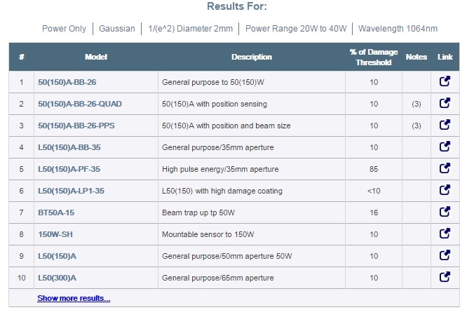 Example of Sensor Finder results.