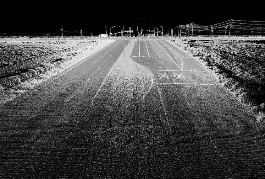 LIDAR data point cloud showing a detailed 3D street view. Image credit: Oregon State University