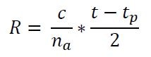 Distance between sensor and object equation