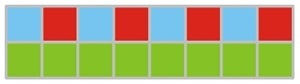 Bilinear sensor pixels with Green and alternating Red and Blue filters