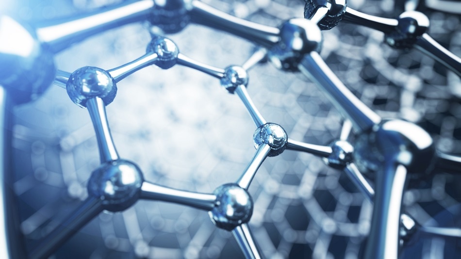 3D Illustration of graphene moleclues