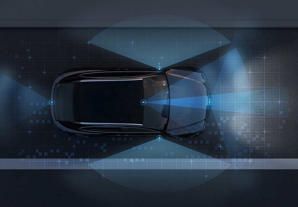Self driving car using sensors