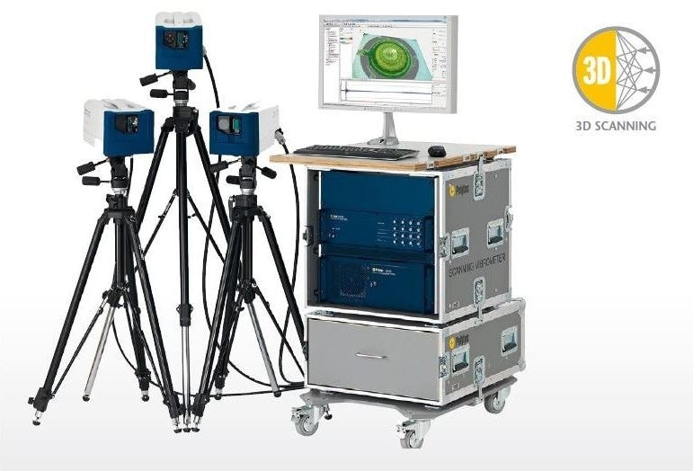 A 3D Scanning Vibrometer for full-field measurement to measure both out-of-plane and in-plane motions.