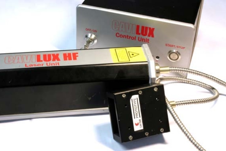 Laser, control unit, and prototype of light sheet optics.