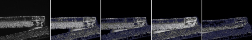 Image series taken from the side the process with 2 mm aluminum plates at 3 Mio fps.