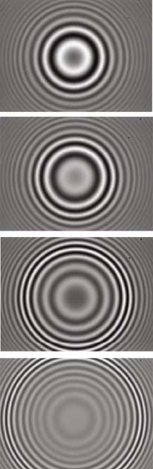 Fringes for spherical surface in VSI and HDVSI mode (white light illumination) are visible only very close to the best focus plane for three different scan positions: close to the bottom, middle and top of sample.