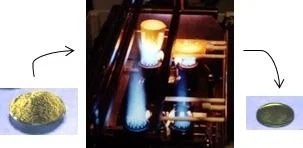 Transformation of the powder material into a glassy sample by fusion at high temperature. Image Credit: Thermo Fisher Scientific - Elemental Analyzers and Phase Analyzers