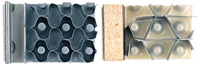 Image comparing honeycomb structures. Denser CleanTop on the left. Competitor on the right