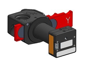 LBS-300HP-NIR attached to SP928 CCD beam profiler via C-Mount tube for longer focal depth and reduced scattering