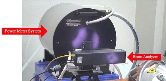 Ophir 120 K-W power sensor combined with a non-contact beam analyzer
