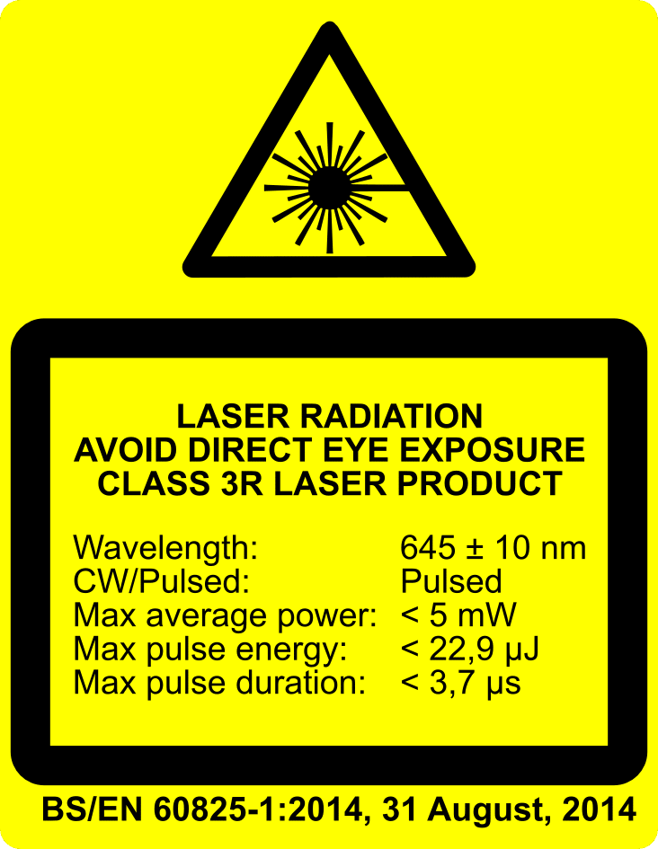Example of laser warning label