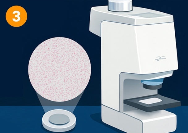 Filtered particle suspension deposited on an analytical substrate suitable for spectroscopic measurement