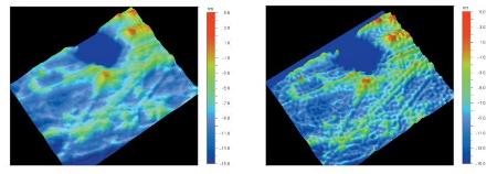 Images taken with Standard PSI (left) and AcuityXR PSI (right) shows vast improvement in AcuityXR PSI in the ability to make images less pixilated while showing the proper structure on the sample.
