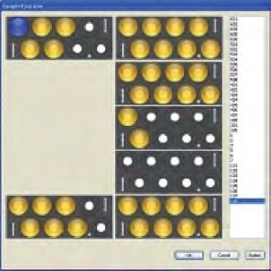 Selection of sample positions from a graphical view of the magazine.