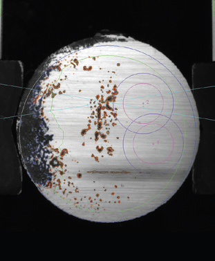 Spark position evaluation with vision system.