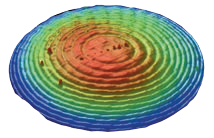 Stitched measurement of a bifocal contact lens showing form.