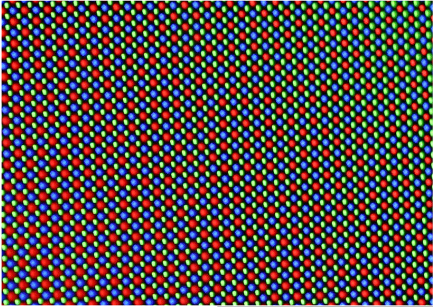 An array of multi-colored LEDs periodically arranged to give off visible light; a combination of InGaN-based red, blue, and green LEDs is essential to cover lighting demands efficiently.