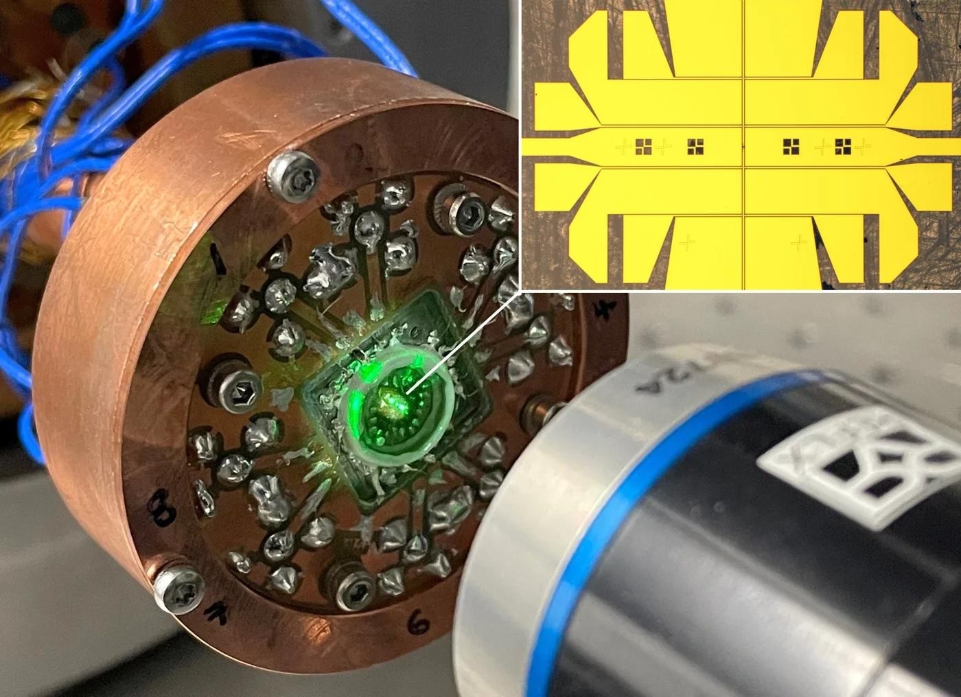 Superconductivity Induced by Laser Beam Integration on a Chip