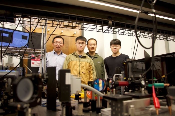 Professor Liang Feng and group members Xilin Feng, Tianwei Wu and Shuang Wu, from left.