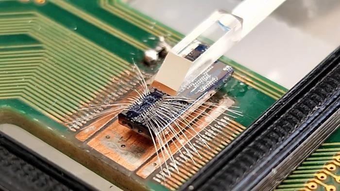 Photo of the photonic chip made.