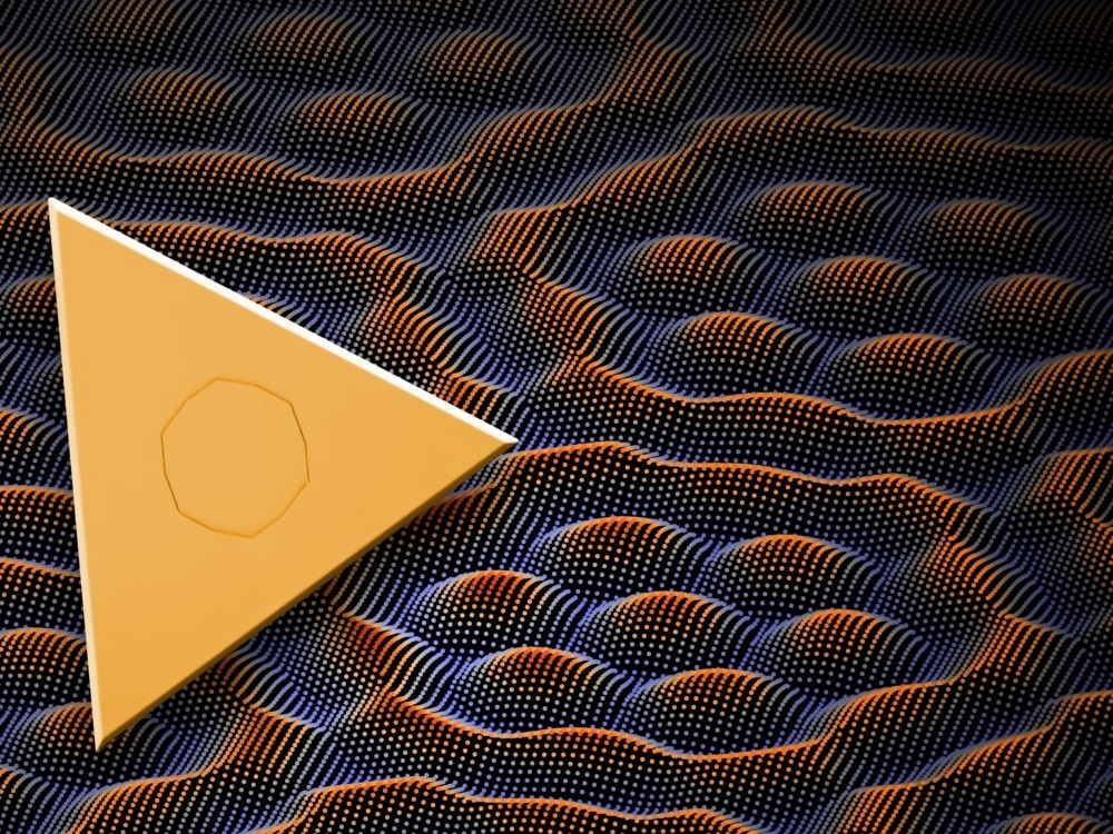 Illustration of Skyrmion bags: Physicists at the University of Stuttgart have discovered these vortex-like structures on a metal surface for the first time