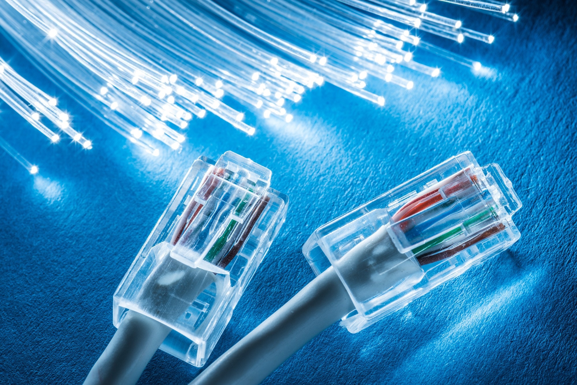 Fiber-optic cables and electricity input wires.