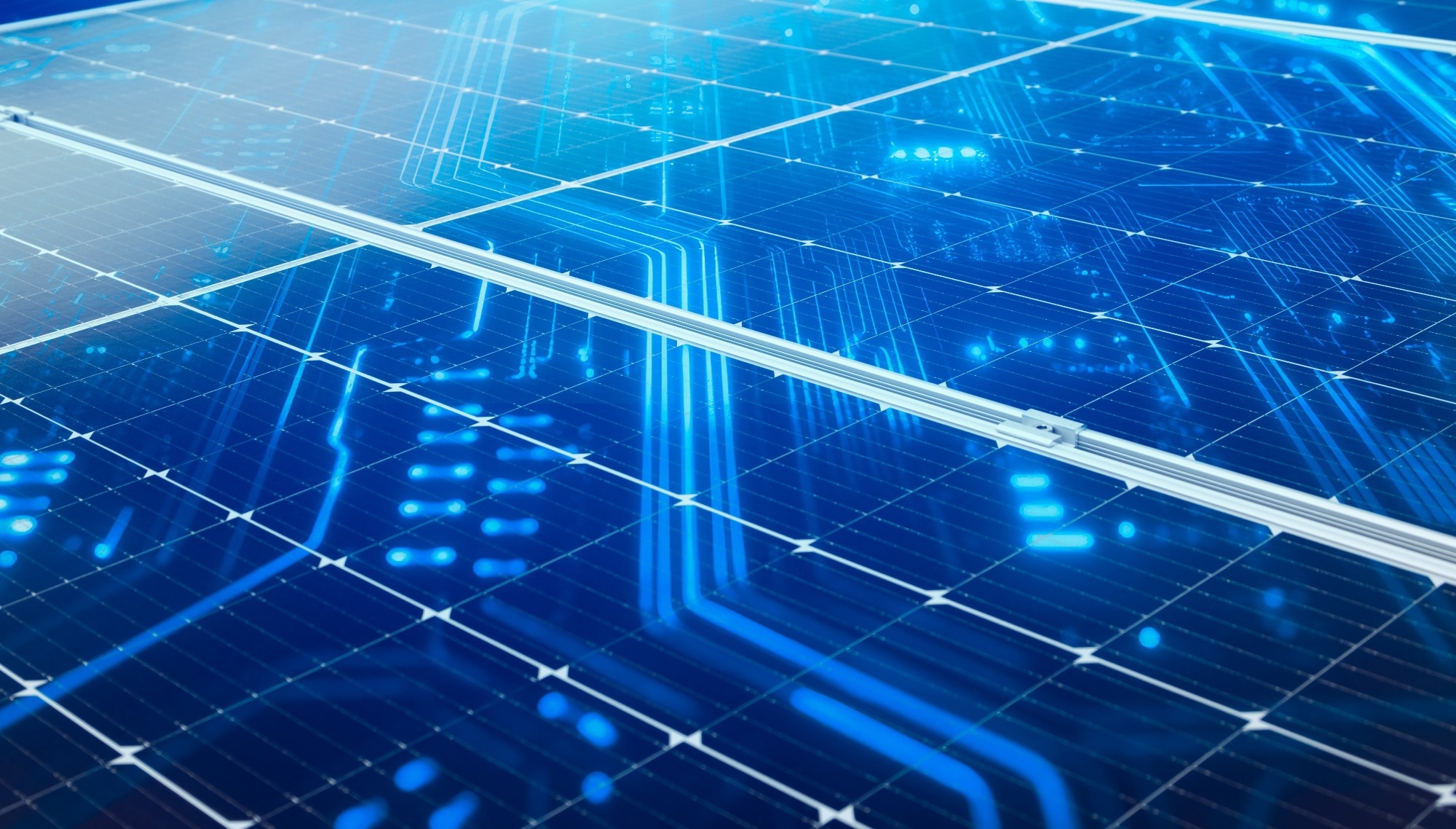 Image of a solar cell up close, detailed view of the structure.