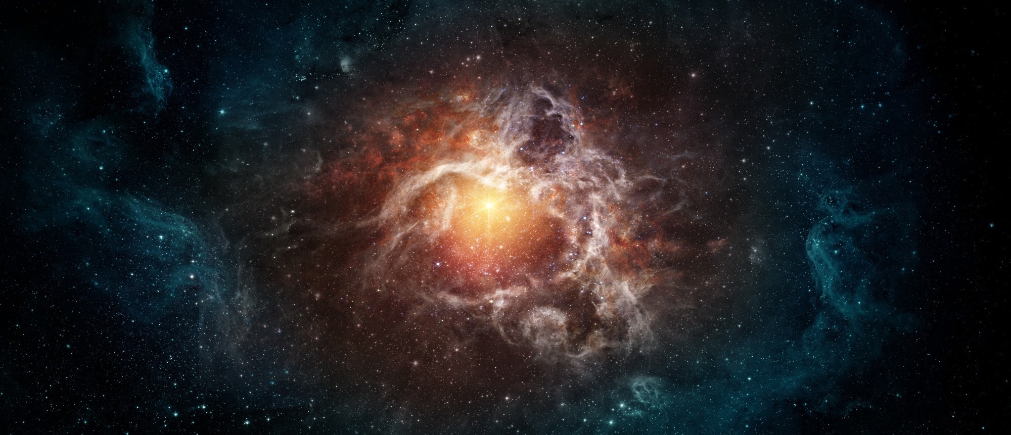 A rendition of a group of stars in the early universe