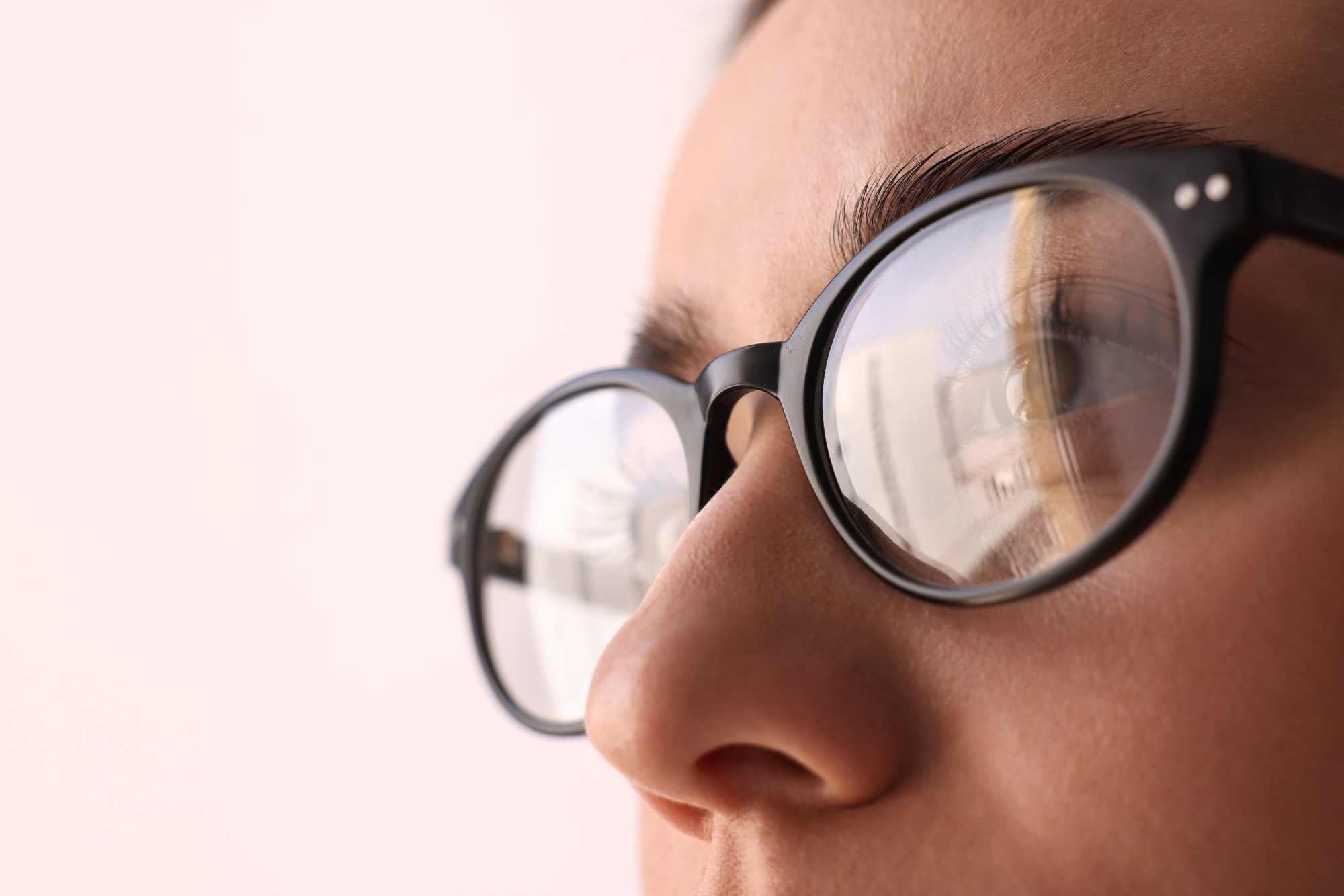 glasses on woman
