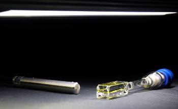 New System for Efficient Conversion of Weak Visible Light into UV Light