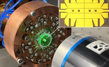 Superconductivity Induced by Laser Beam Integration on a Chip