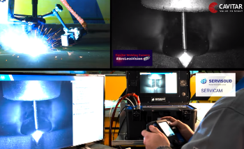 #ArcLessVision : MIG Welding with SERVISOUD RAILMAG 90 and Cavitar Welding Camera